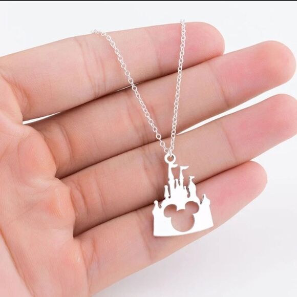 Disney Castle Mickey Mouse Pendant Necklace - Picture 1 of 3